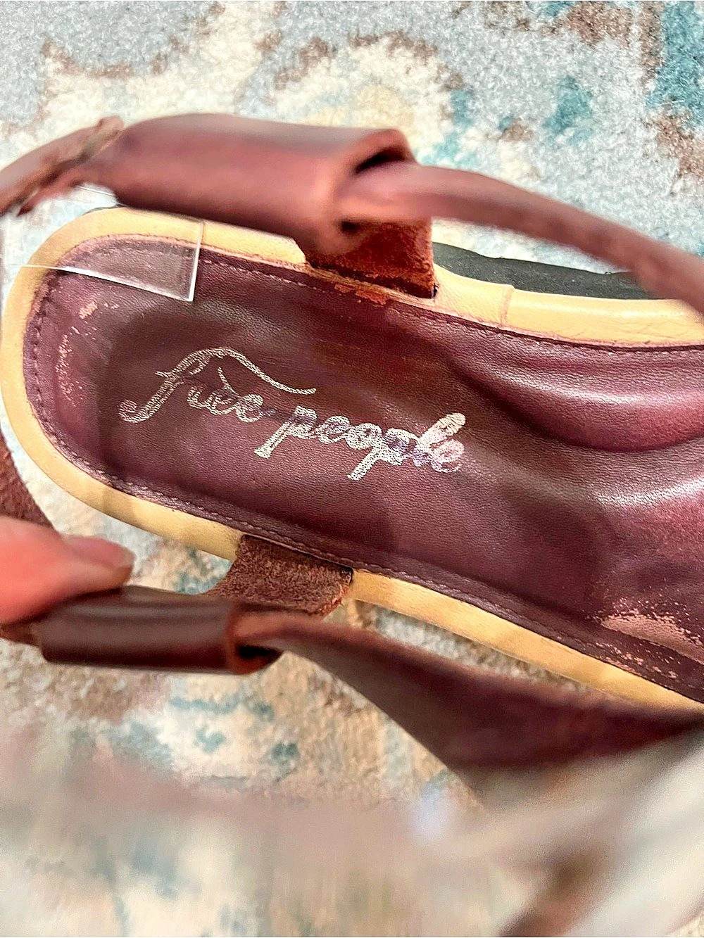 Free people Burgandy strappy sandals. - Picture 5 of 7